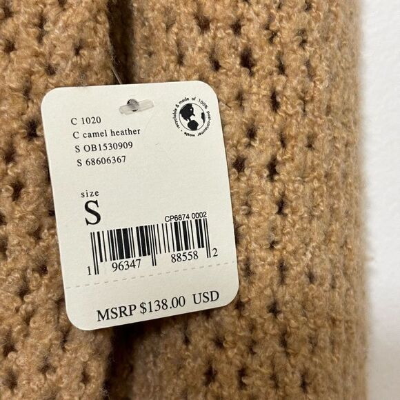 Free People Care FP Snowdrift Pullover Sweater in Camel Heather Size small new - Picture 11 of 13